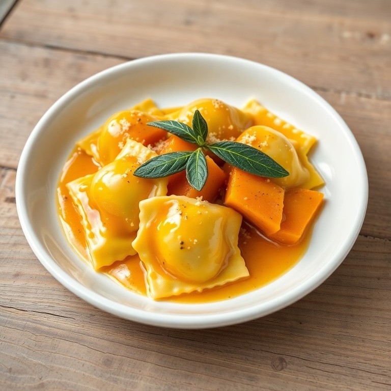 Butternut Squash Ravioli in Sage Butter Sauce