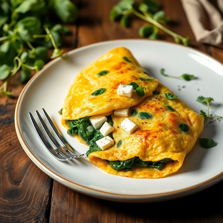 Omelette aux Épinards et Feta