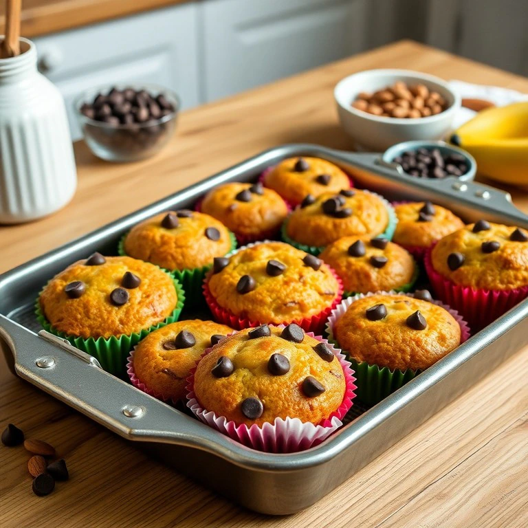Mini Pastel de Plátano y Almendra con Chispas de Chocolate