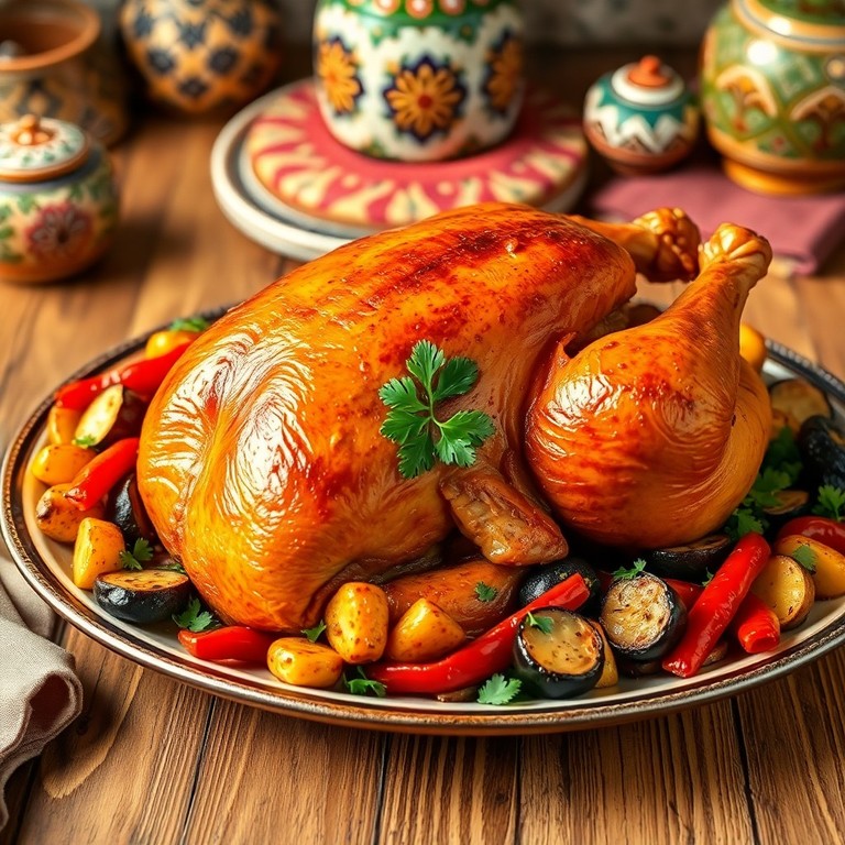 Pavo al Horno al Estilo Kebab con Verduras Asadas