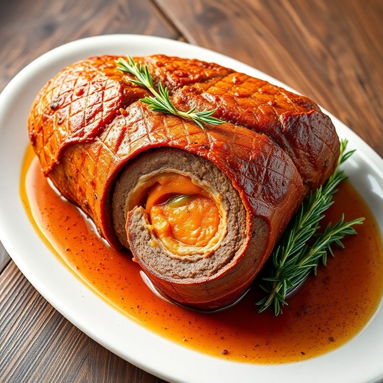 Carne Lagarto Rellena de Zanahoria al Horno