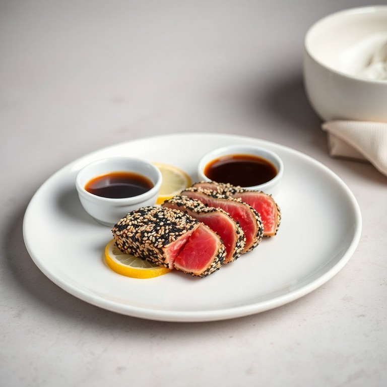 Atún Asado con Costra de Sésamo