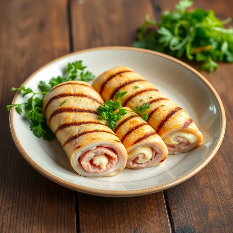 Rollo de Pollo a la Plancha con Jamón y Queso Sin Gluten - Mr. Cook