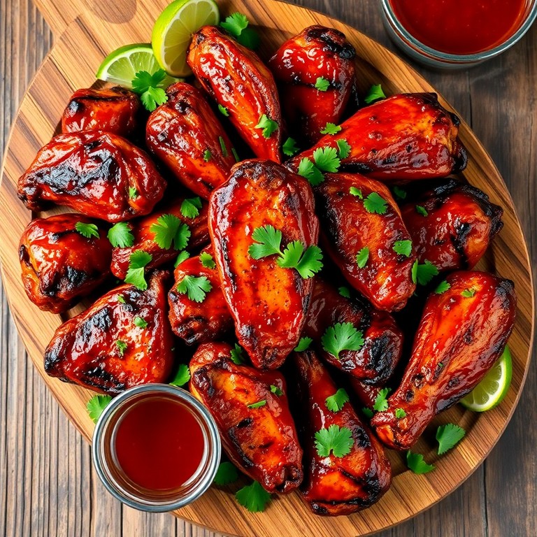 Alitas de Pollo a la Parrilla con Salsa de Chipotle