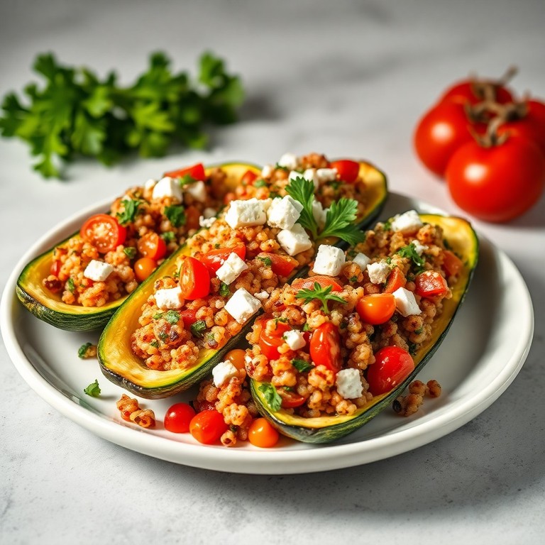 Barcos de Calabacín Rellenos de Quinoa