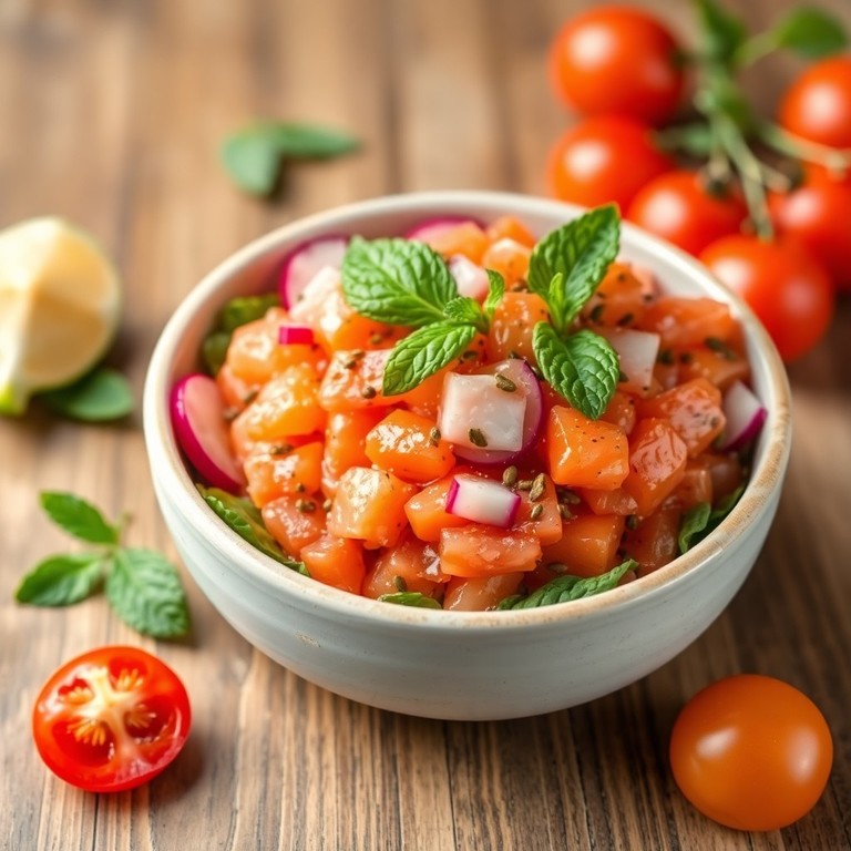 Lachstatar mit Radieschen und Chiasamen