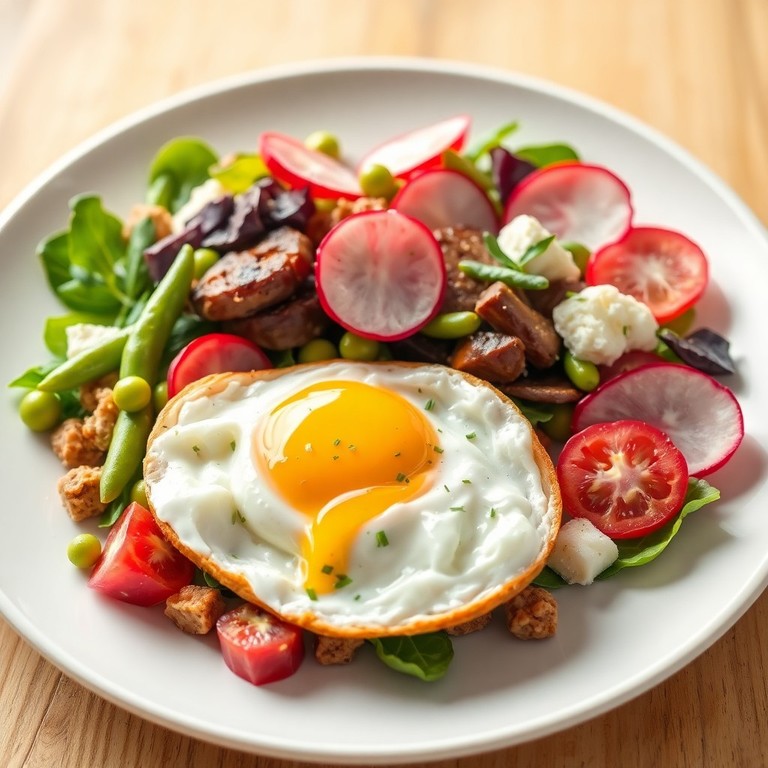 Eiweiß-Salat mit Edamame, Hüttenkäse und Radieschen