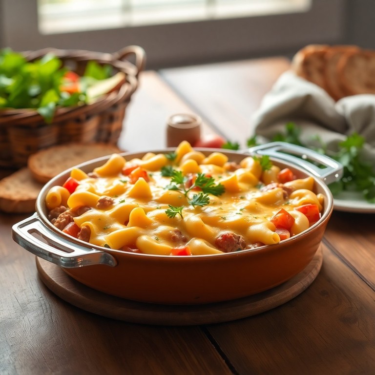 Savory Hamburger Macaroni Casserole
