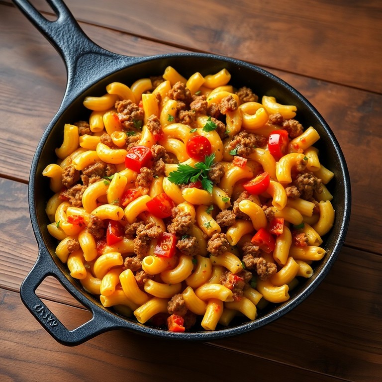 Cheesy Hamburger Mac Skillet