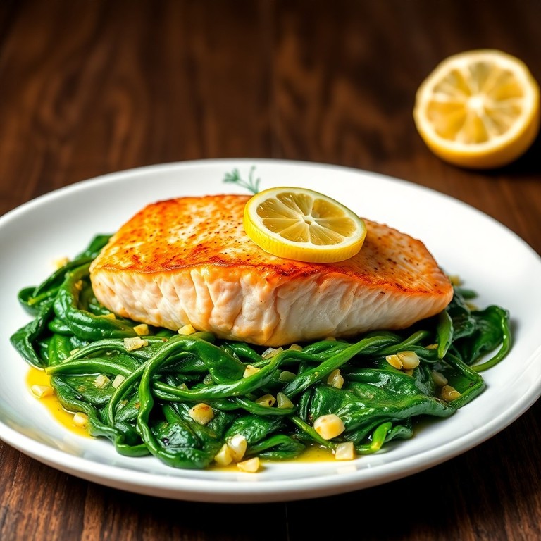 Lachsfilet auf Spinatbett