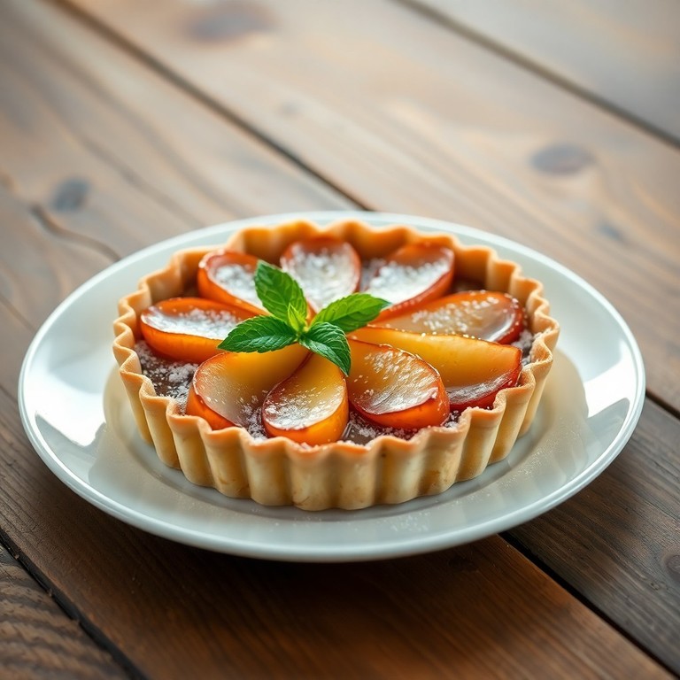Tarte aux Poires Caramélisées et Crème Chocolat au Lait