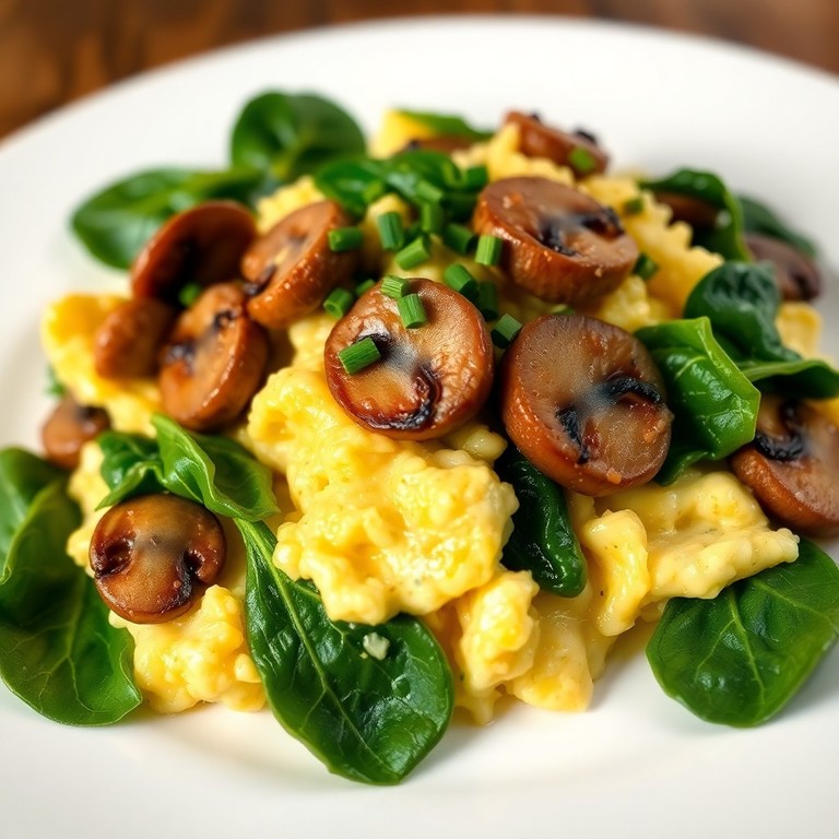 Savory Mushroom & Spinach Scrambled Eggs