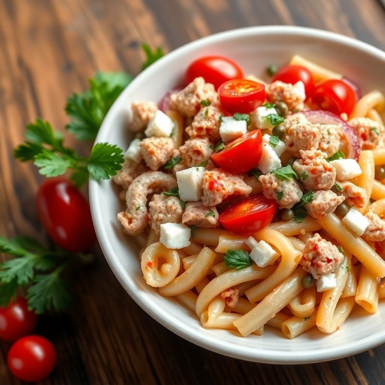 Mediterranean Tuna Pasta Salad without Mustard and Olives
