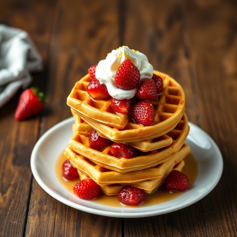 Waffles de Fresa y Limón