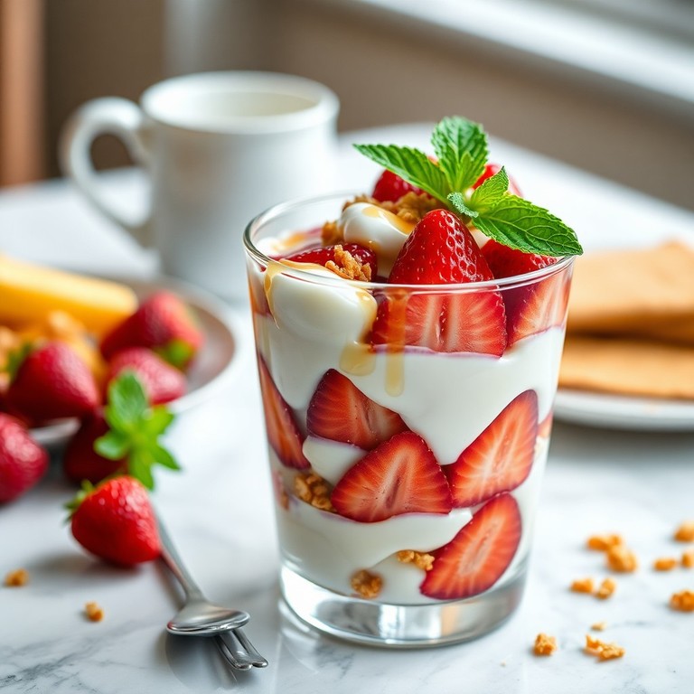 Parfait de Iogurte com Morango