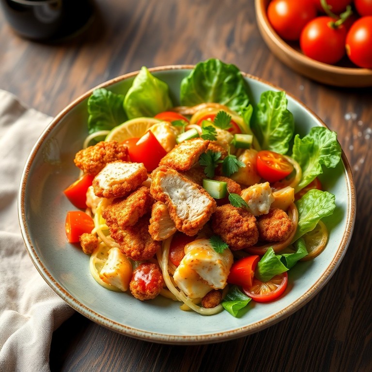 Leichter Knuspriger Schnitzelsalat (350 kcal)