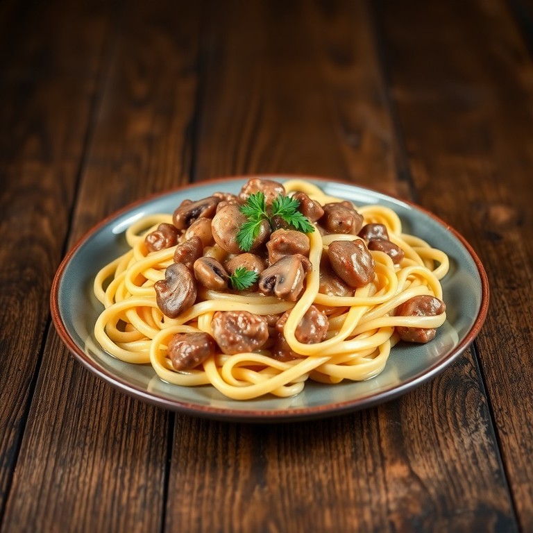 Pâtes à la Crème de Boeuf Haché Façon Stroganoff