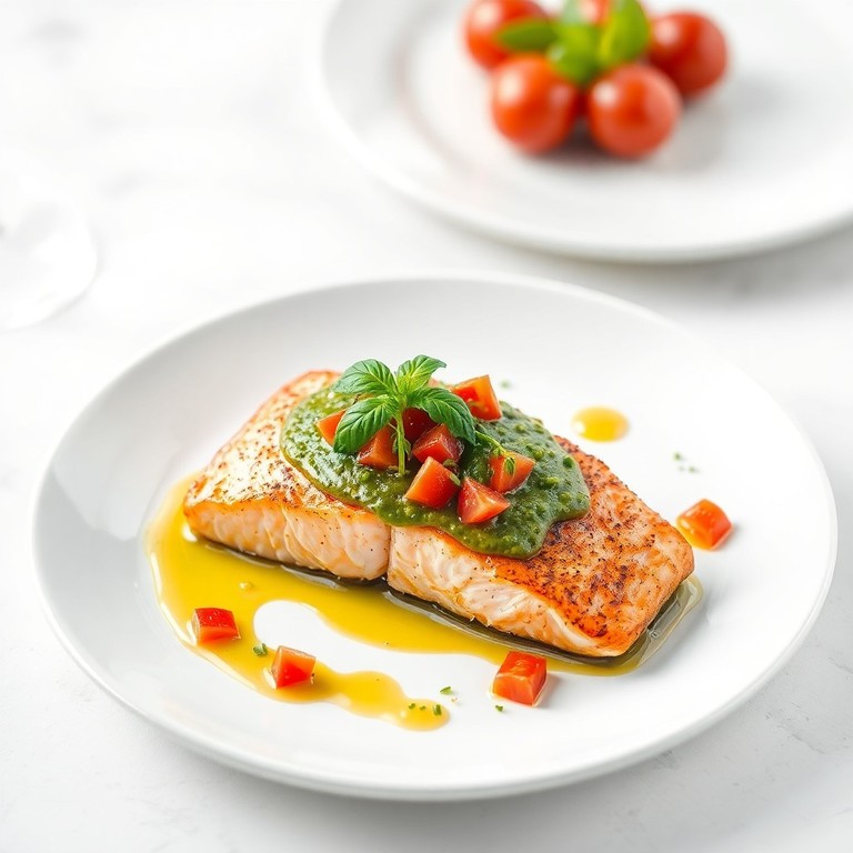 Saumon Poêlé, Sauce Vierge à l'Oseille