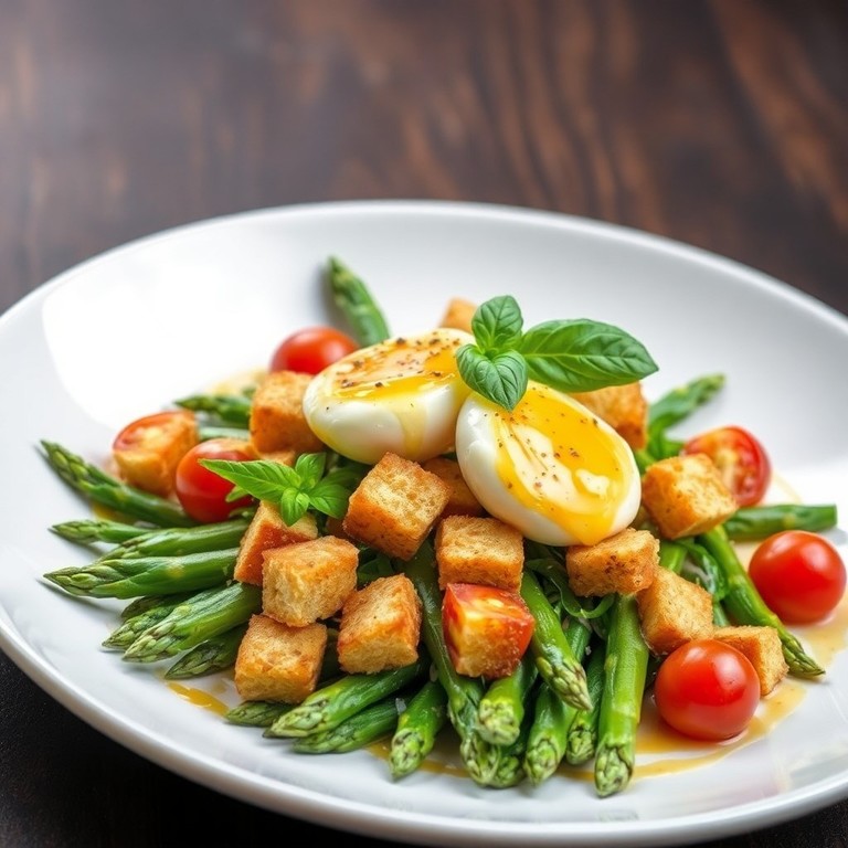 Salade d'Asperges, Tomates et Jaune d'œuf Confit