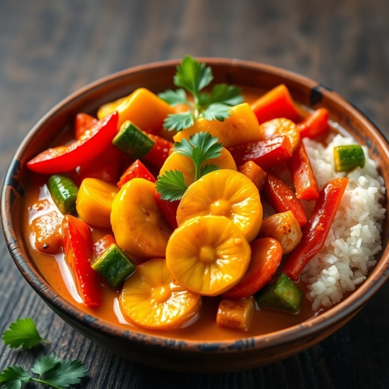 Curry Thaï de Bananes Plantains et Légumes Croquants au Lait de Coco