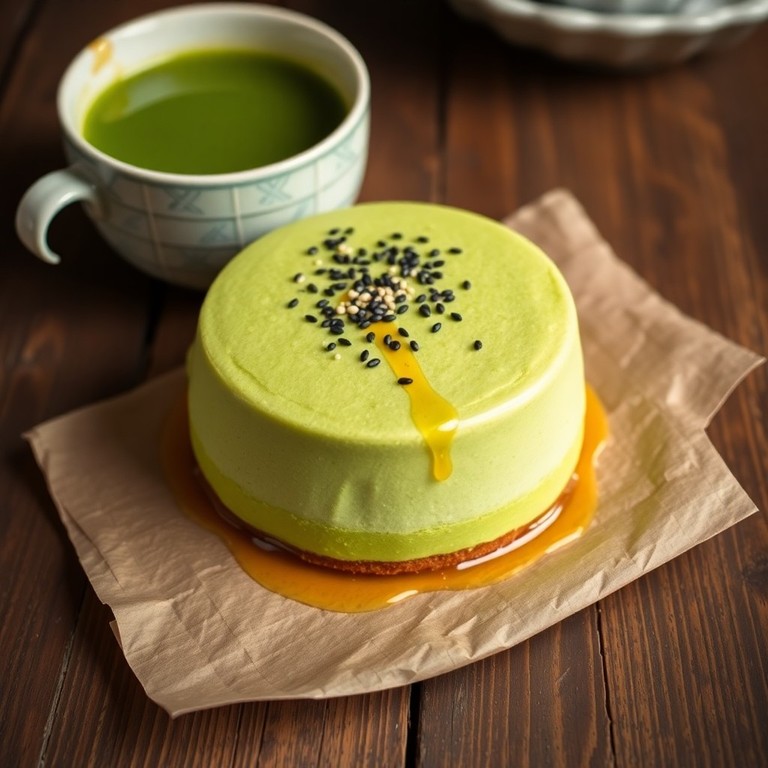 Gâteau Éponge au Thé Matcha et Sésame Noir
