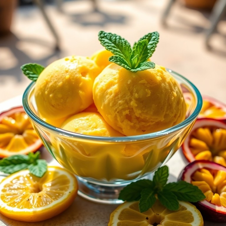 Sorvete Cremoso Tropical de Maracujá e Limão