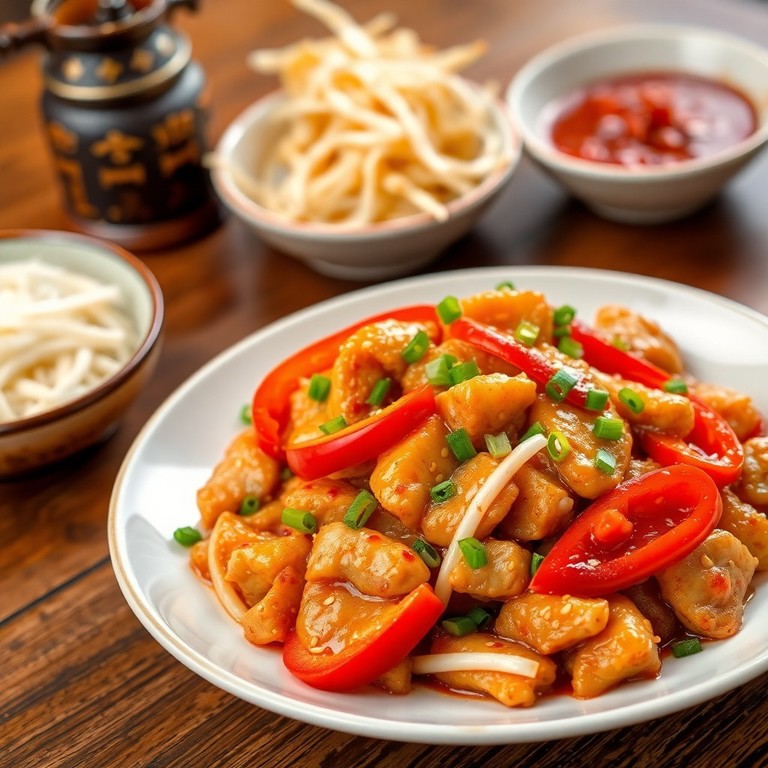 Sauté de poulet et pousses de soja à la chinoise