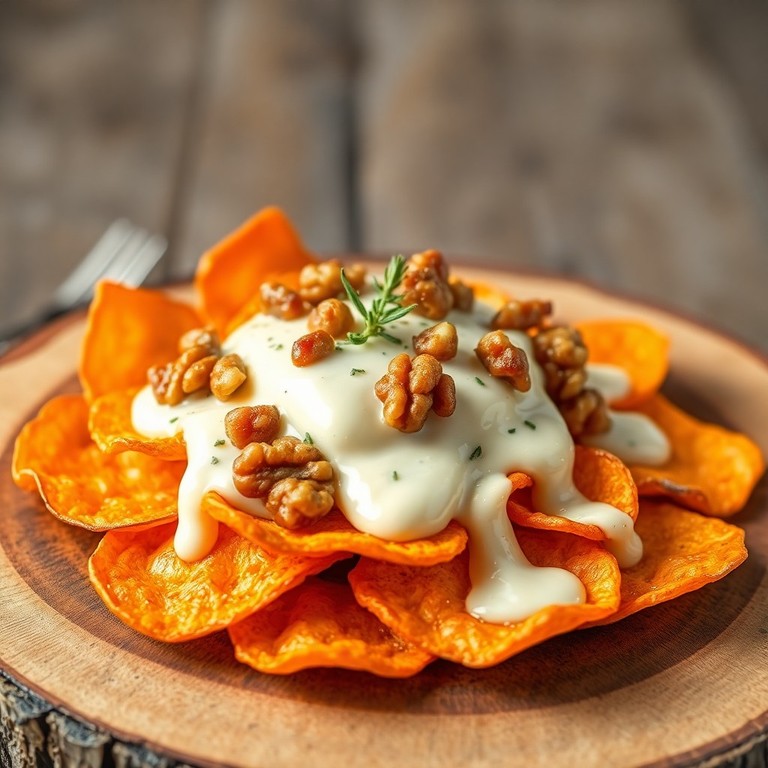 Chips de Batata Doce ao Gorgonzola