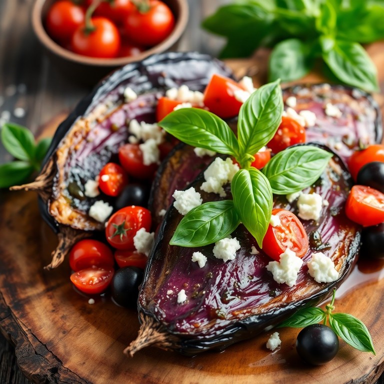 Berenjenas Mediterráneas Asadas con Feta