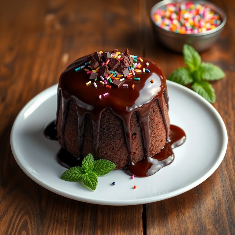 Bolo Gelado de Chocolate com Calda Cremosa