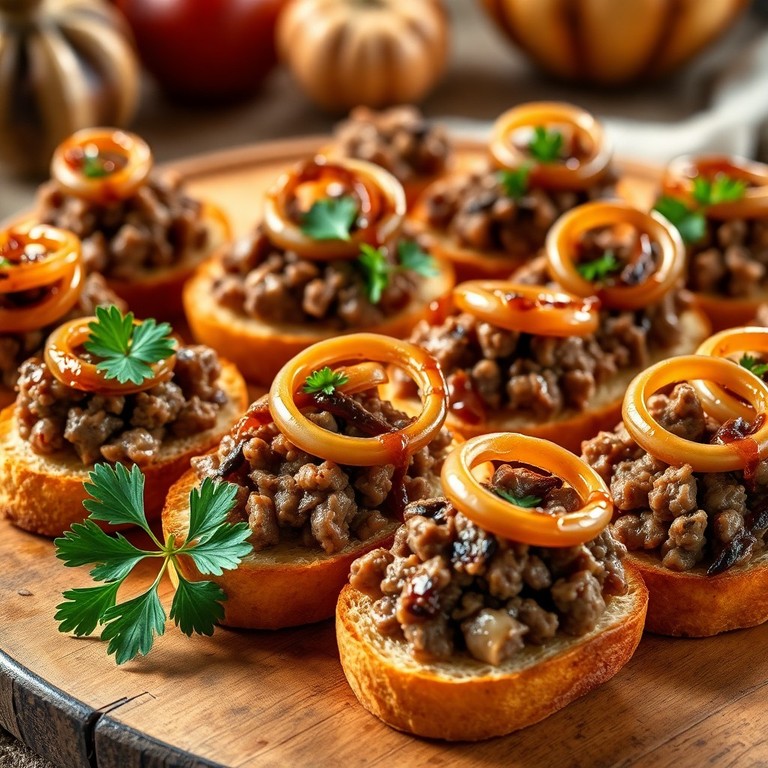 Herbstliche Hackfleisch-Steinpilz Canapees