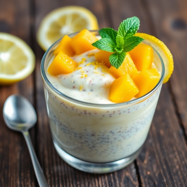 Pudim de Chia com Limão e Manga