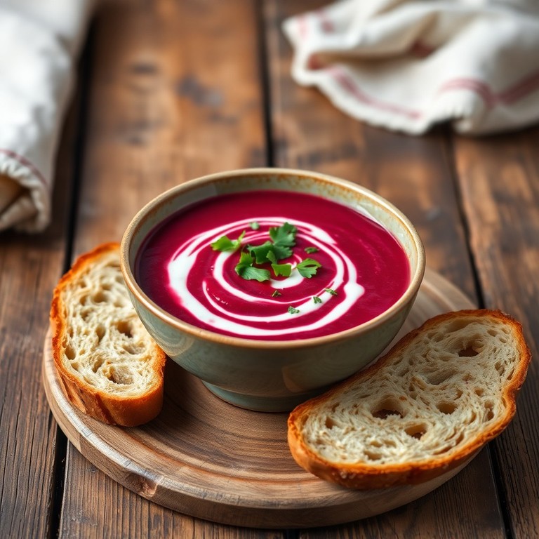 Geröstete Rote Bete-Suppe mit Karotten und Tomaten
