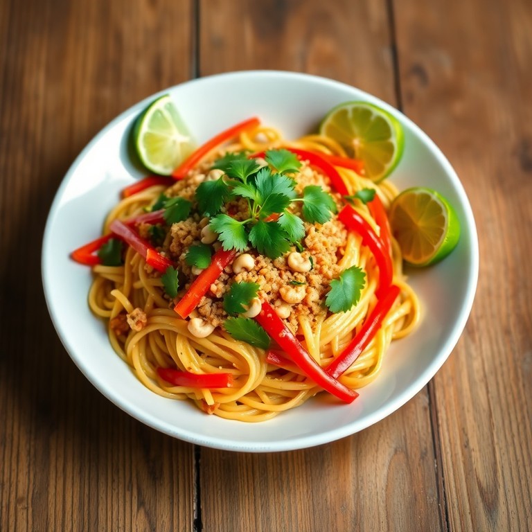 Pasta de Quinoa con Salsa de Cacahuete y Anacardos al Estilo Tailandés