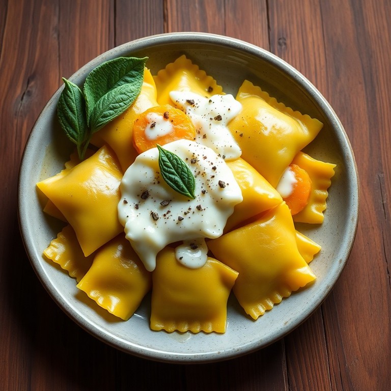 Ravioles de Calabaza y Ricotta Sin Gluten con Salsa de Salvia