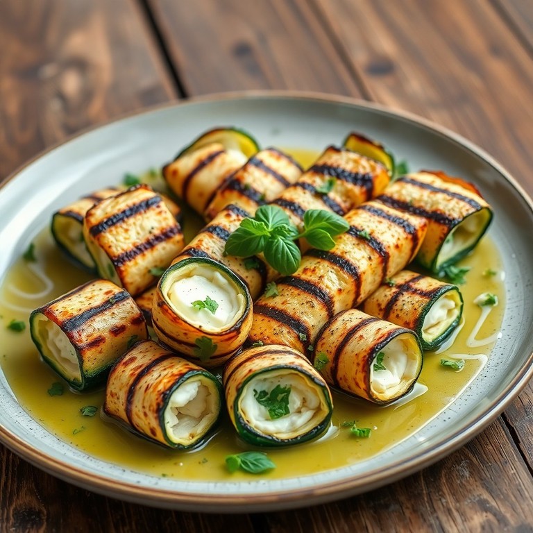 Involtini di Zucchine Grigliate con Ricotta e Erbe