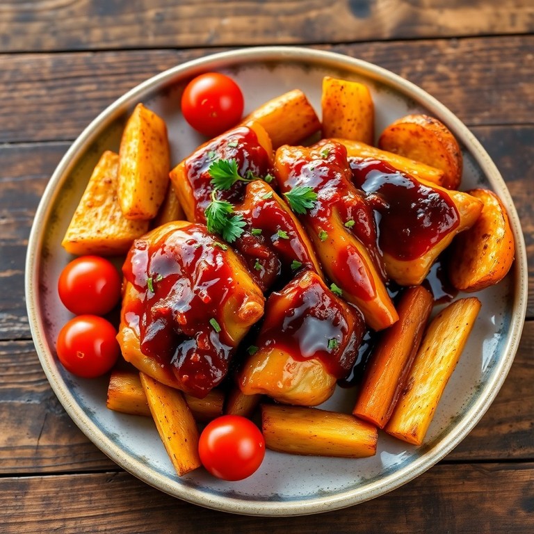 Frango Agridoce Oriental com Batatas Rústicas