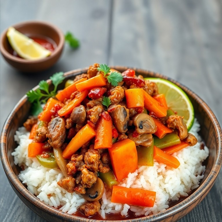 Pittige Gehakt Roerbak met Rijst