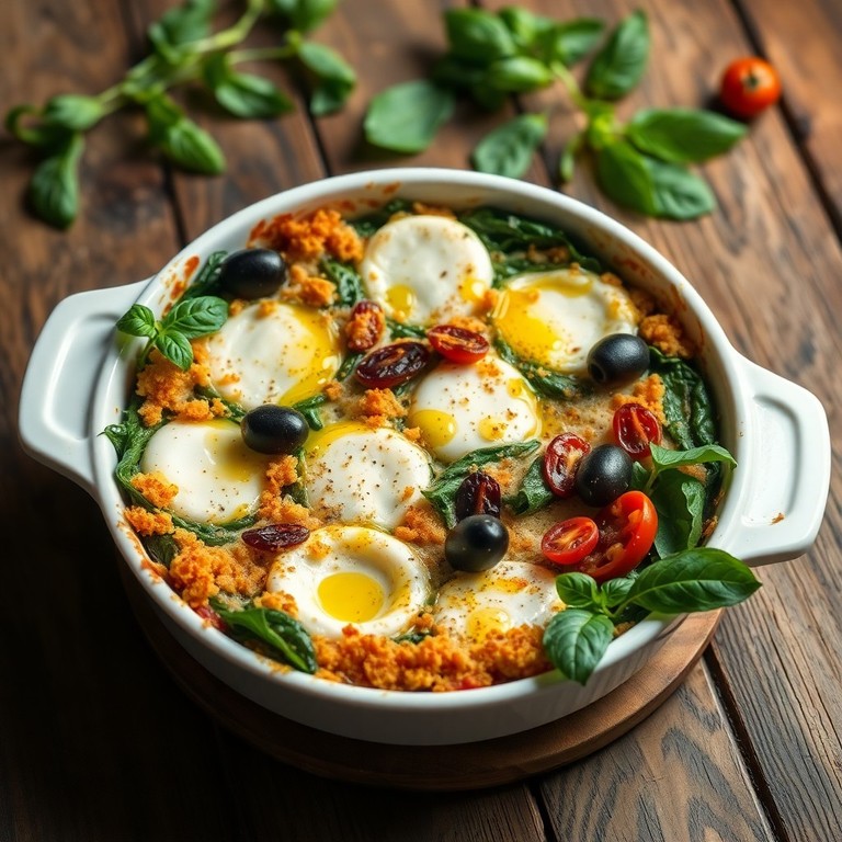 Bietola e Mozzarella Gratinata con Olive Nere e Pomodorini Secchi