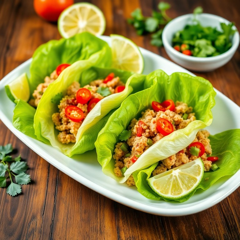 Wrap de Alface com Peru e Manjericão Tailandês Exótico