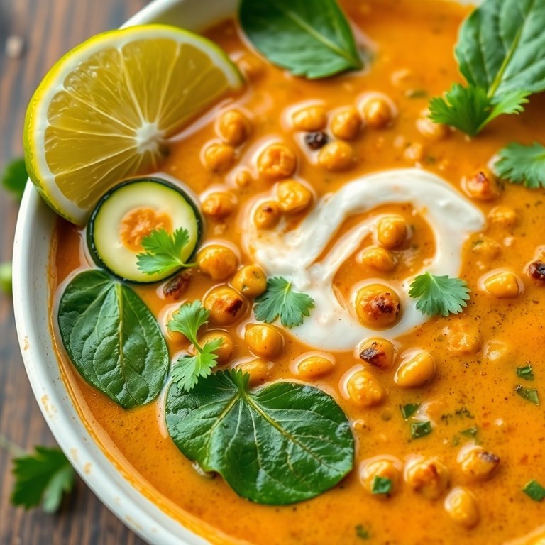 Sopa Tailandesa de Lentilha com Curry Verde, Espinafre e Abobrinha