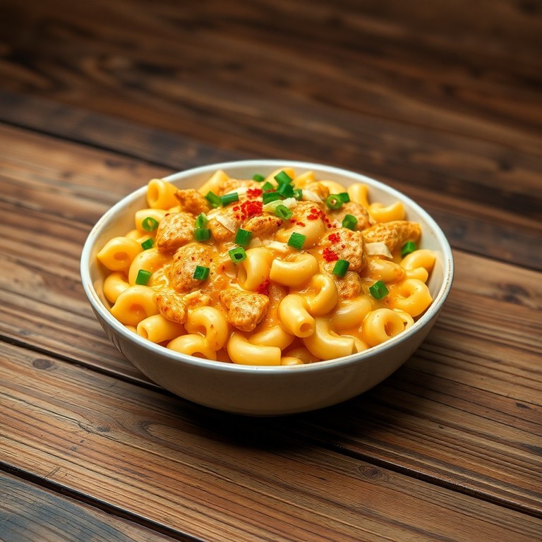 Macarrones con Pollo Cajún y Queso Cheddar Picante