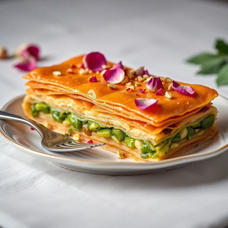 Baklava de Pistache com Toque de Rosas