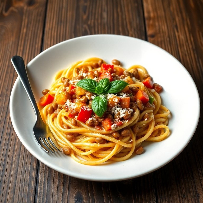 Pasta Aventura con Salsa Secreta de Lentejas y Verduras