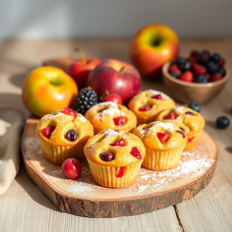Mini Muffins de Frutas e Leite