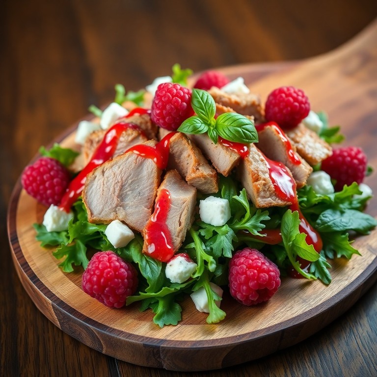 Salade de Canard Confit à la Vinaigrette Framboise et Basilic