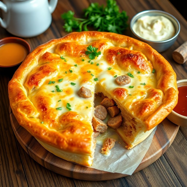 Torta Cremosa de Queijo e Salsicha