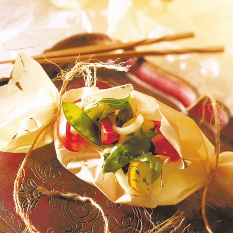 Chinese Vegetables in Parchment
