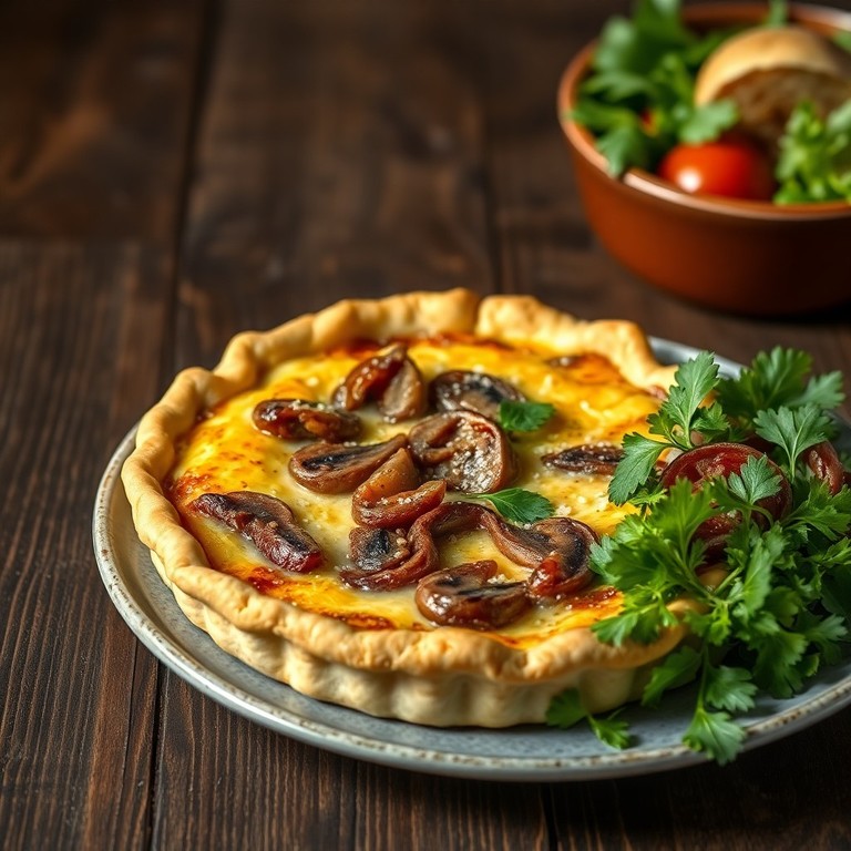 Champignon-Uien Quiche met Ei