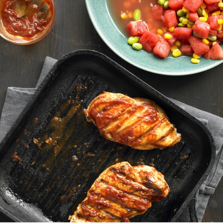BBQ Chicken with Watermelon Salad